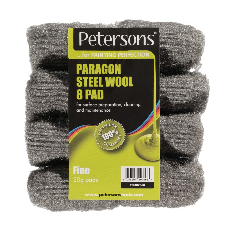PETERSONS PARAGON STEEL WOOL 8 PAC FINE 20G