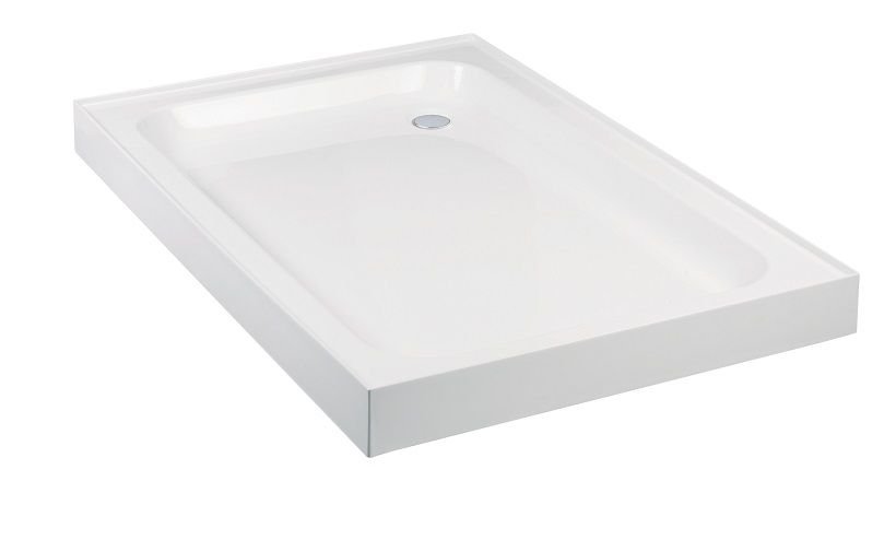 ULTRACAST 1000x700mm Rectangle 4 Upstand Shower Tray White