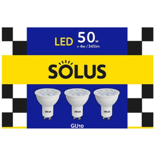 SOLUS 50W=7W GU10 SMD LED NON DIM 3 PACK