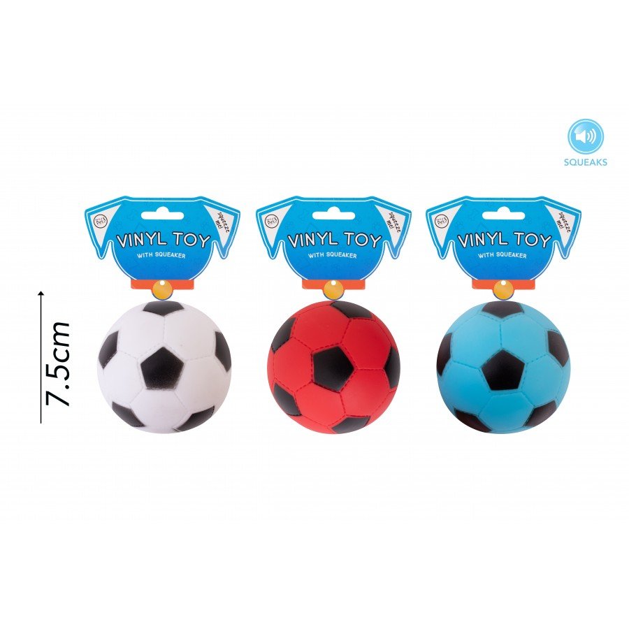 WORLD OF PETS SQUEAKY VINYL FOOTBALL DOG TOY
