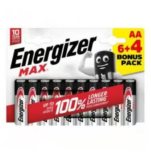 ENERGIZER MAX AA 6+4 BONUS PACK LONG LASTING
