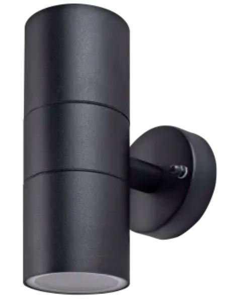 Exterior decorative up / down wall light GU10 finished in black