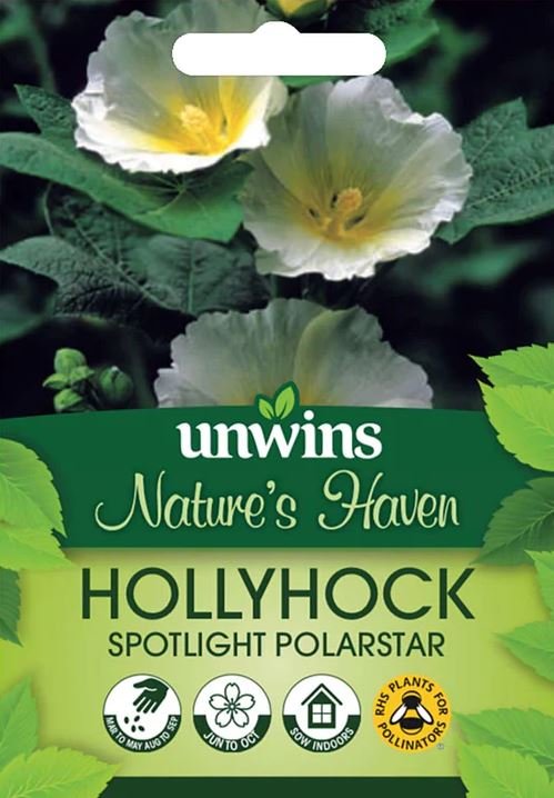 Nature's Haven Hollyhock Spotlight Series 'Polarstar' Seeds