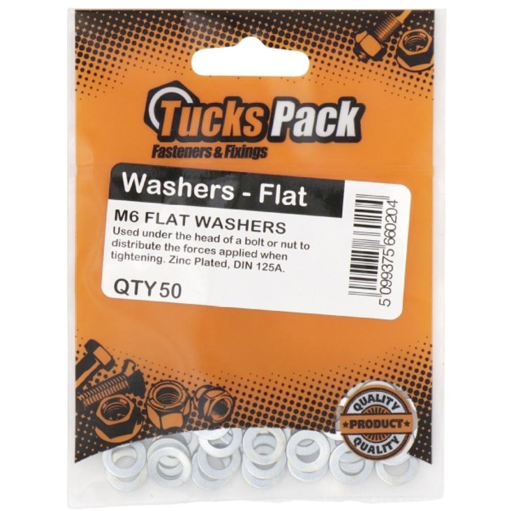 Tucks M6 Flat Washer Zinc Plated