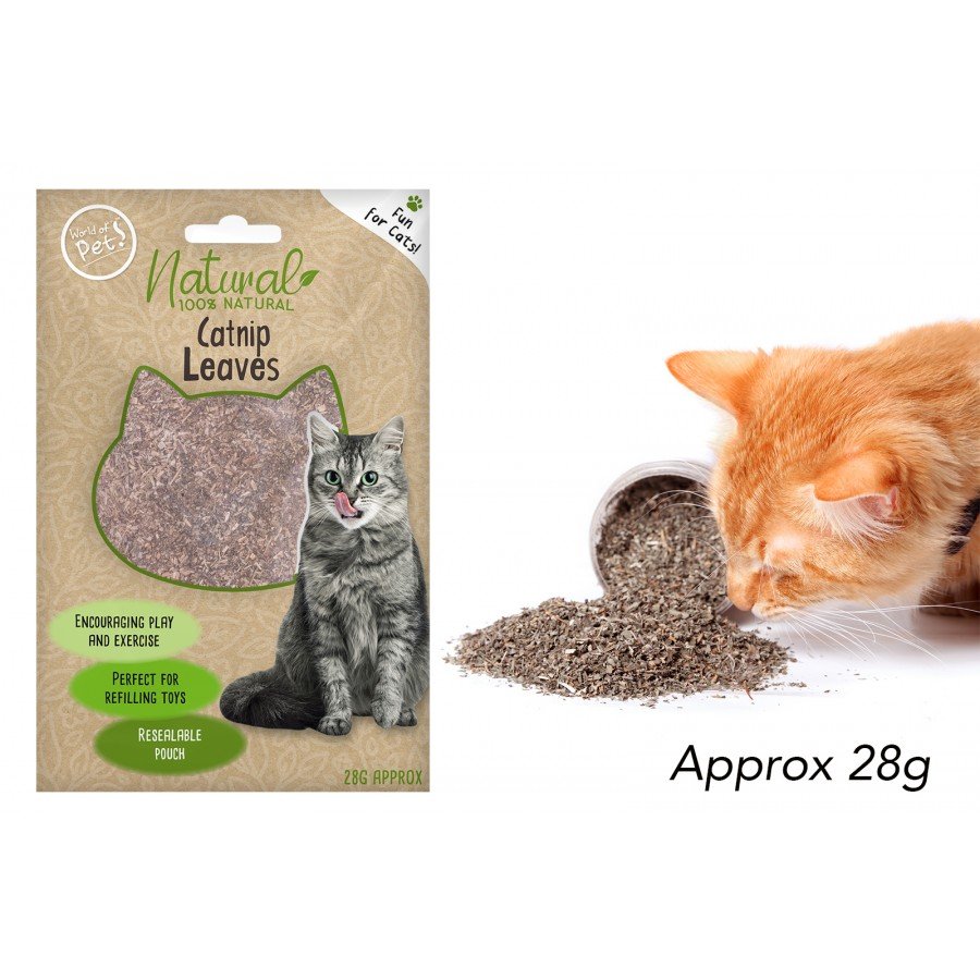 WORLD OF PETS NATURAL CATNIP LEAVES IN POUCH