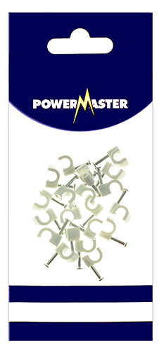 POWERMASTER 20 PIECE 5 mm CABLE CLIPS WHITE