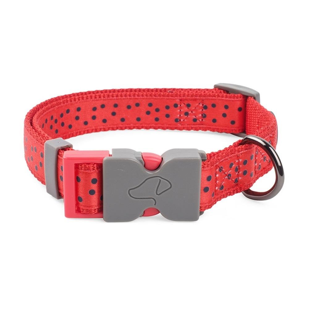 Zoon - Red Polka S WalkAbout Dog Collar (23cm-36cm)
